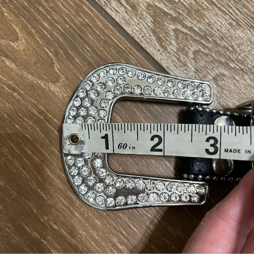 Rhinestones Western Leather Belt